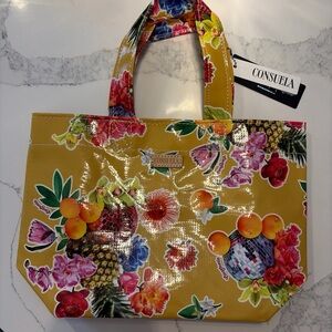 CONSUELA NWT Grab N Go Mini Tote Bag Mustard Floral, Barb